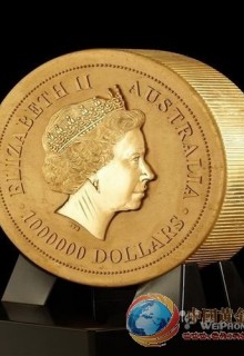 澳大利亞展一噸重的純黃金硬幣