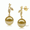 祺福珍珠  18K黃金珍珠耳環空托批發