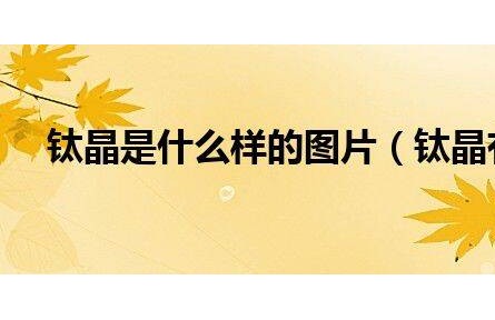 鈦晶是什么樣的圖片（鈦晶有什么簡介）