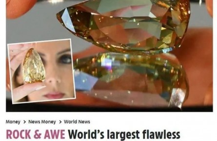 全球最大內(nèi)部無瑕鉆石即將拍賣,重達303.10ct,估價近1億!