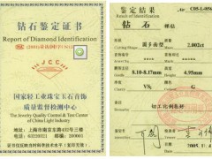 GJC珠寶首飾檢測證書